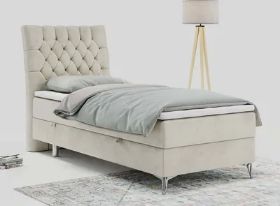 Produktbild von Boxspringbett, Gästebett, Kinderbett mit Bettkästen  - MILEN - 90x200cm - links - Beige - H3
