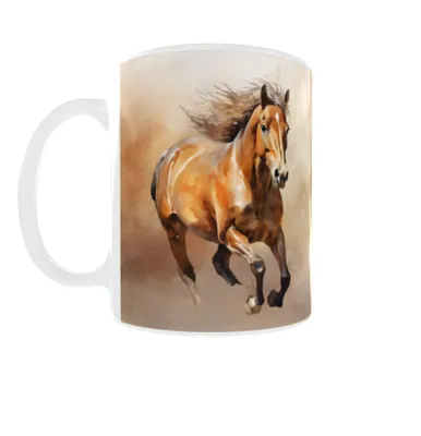 Produktbild von Kubek 300ml Akwarele Konie - Koń Horse Horses v3