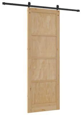 Zdjęcie produktu dla Drzwi przesuwne Naturalny i czarny 83 x 232 cm