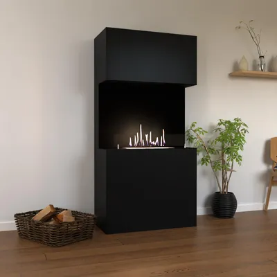 Produktbild von GLOW FIRE Ethanol Kamin 'Nordland' | Ethanolofen in schwarz mit 3 Std. Brenndauer und 3 KW Heizleistung | BxHxT: 84x170x41 cm