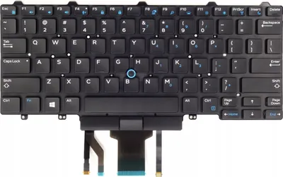 Produktbild von Tradebit - Klávesnica pre DELL | English US QWERTY INT | Plná kompatibilita | Vysoko kvalitné materiály | Modely: Latitude E7450 E7470 E5450 3340 E5470