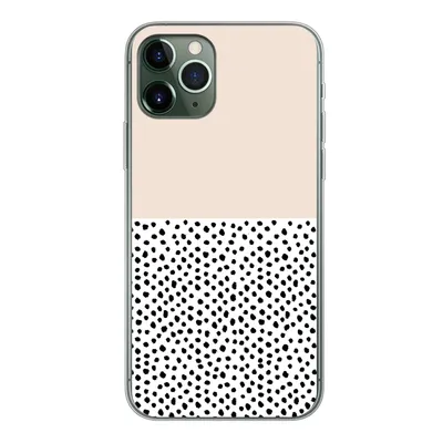 Produktbild von MuchoWow® Handyhülle Schutzhülle Hülle für iPhone 11 Pro Polka dots - Weiß - Schwarz Silikon Softcase Handy Hülle - Handy