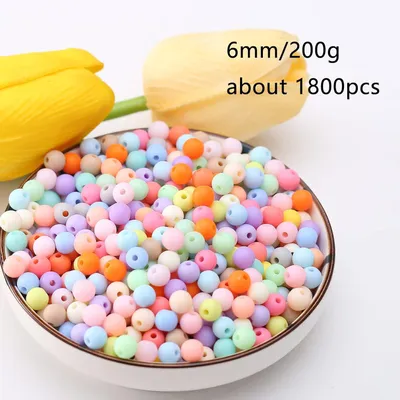 Produktbild von Acrylperlen bunt, 6 mm, 1800 Stück, für Schmuckherstellung