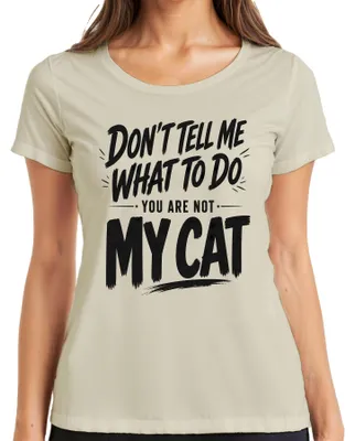 Immagine prodotto di Maglietta da donna con scritta "Non dirmi cosa fare, non sono il tuo gatto", sarcasmo, colore naturale, taglia XXL