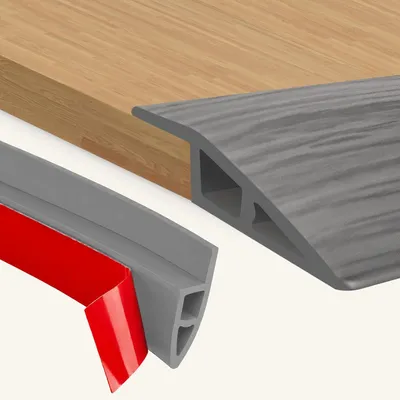 Imagen del producto de Perfil de transición autoadhesivo de PVC, 1 metro x 5-10 mm, para bordes de suelo