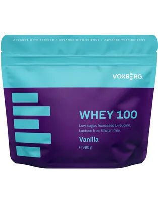 Produktbild von Voxberg Whey 100 990 g vanilla / Whey Protein / Leckeres Whey Protein Konzentrat, angereichert mit L-Leucin