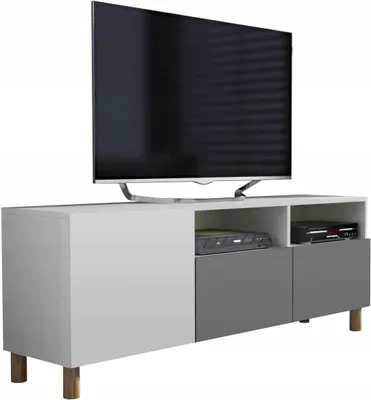 Zdjęcie produktu dla szafka rtv pod telewizor 150cm komoda biały mat szary mat
