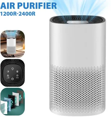 Image de Purificateur d'air - Lampe UV-C pour la stérilisation - Élimination du formaldéhyde - Mini-purificateur d'air avec ions négatifs pour la maison - Purificateur d'air avec ions négatifs - Purificateur d'air pour la maison
