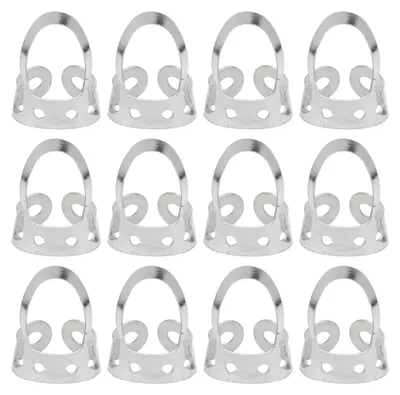 Produktbild von 12 Stück verstellbare Fingerpicks aus Edelstahl für Banjo, Ukulele und Gitarre, Silber