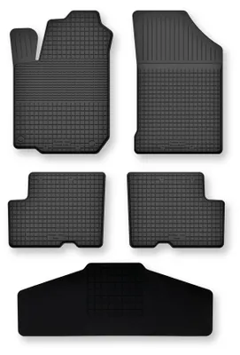 Image de Tapis de sol en caoutchouc + tunnel pour Dacia Sandero I 2008-2013 (hayon) – 5 pièces, noirs, semi-universel, adapté
