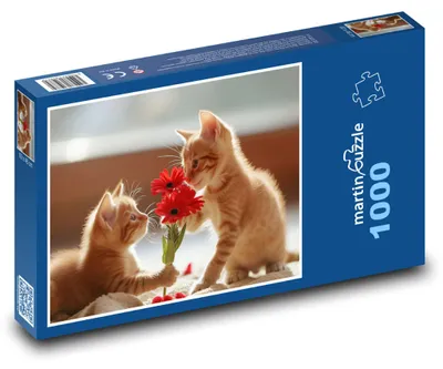 Obrázok produktu pre Puzzle 1000 Kvety na Valentína od mačky - martinpuzzle