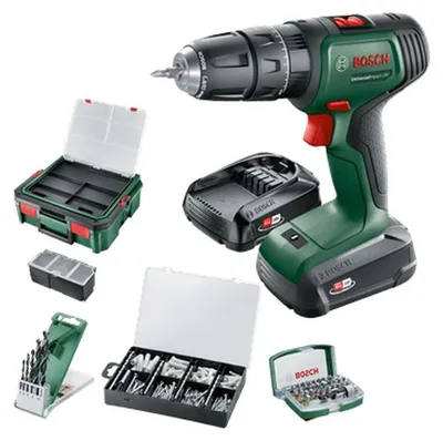 Immagine prodotto di BOSCH Home & Garden 06039D4108 BOSCH Home & Garden UniversalImpact 18V+46AC+SBX set di trapani a percussione a batteria 18,0 V, con 1 batteria
