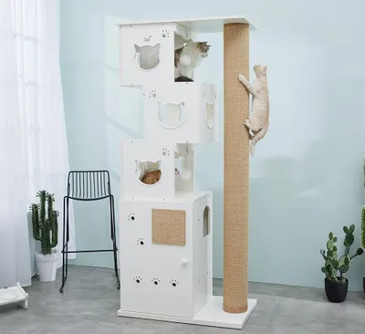 Produktbild von CatS Design 2 in1 Kratzbaum-Katzenklo xxl große Katzen stabil Katzentoilette D4