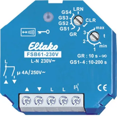 Zdjęcie produktu dla Odbiornik radiowy ELTAKO 868MHz podtynkowy 230V/AC do przycisku impulsowego