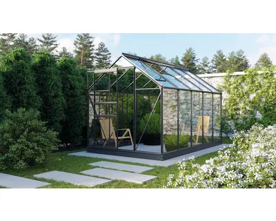 Produktbild von Vitavia Gewächshaus "Planet 6200" inkl. Fundament schwarz 6,2 m² 3 mm ESG