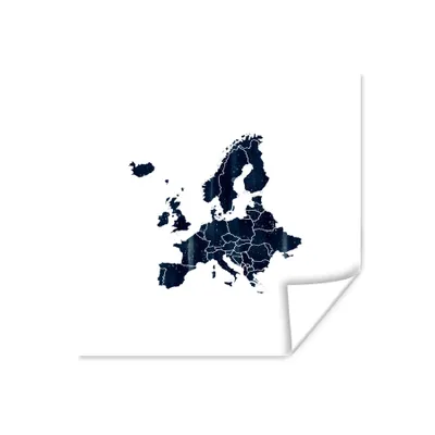 Obrázok produktu pre MuchoWow® Plagát - Mapa Európy - Čiernobiela - 100x100