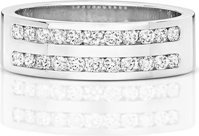 Produktbild von Funkelndes Feuer 9 Karat (375) Weißgold Halb Eternity Damen - Diamant Ring Brillant-Schliff 0.53 Karat H - I1 I2, 51 (16.2); TRS319019KWRSL