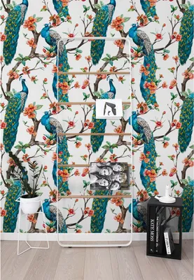 Produktbild von Coloray Fototapete 152x104 cm Vlies-Fototapete - Pfauenfloral.