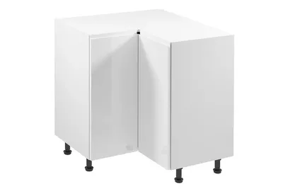 Produktbild von Eckunterschrank 79 x 79 cm Küchenschrank ohne Arbeitsplatte, Aspen D90N Weiß/Hochglanz