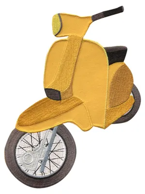 Produktbild von Roller Scooter Motorrad - Aufnäher, Bügelbild, Aufbügler, Applikationen, Patches, Flicken, Zum Aufbügeln, Größe: 16 x 17 cm