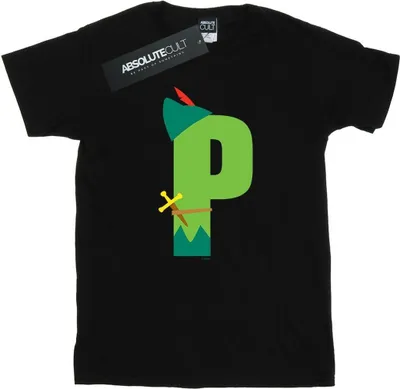 Produktbild von Disney - "Alphabet P Is For Peter Pan" T-Shirt für Damen BI42454 (L) (Schwarz)