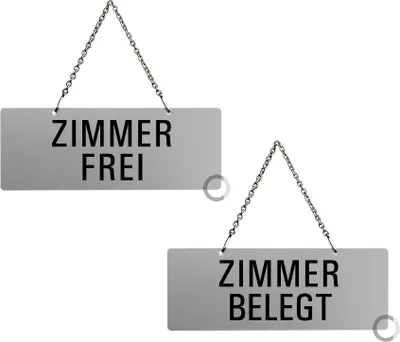 Produktbild von Wendeschild Türhänger Hängeschild Zimmer Frei / Zimmer Belegt | 175x65 mm