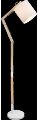 Productafbeelding van Vloerlamp Mattis wit met hout