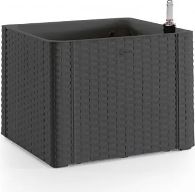 Produktbild von Kreher XL Pflanzkasten in Rattan Optik (Schmale Version) in Anthrazit