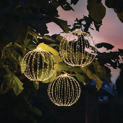 Produktbild von LED Kugel groß 40cm Innen Außen Garten Dekoration Beleuchtung Lampe Leuchte 5m