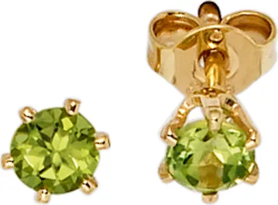 Produktbild von JOBO Ohrstecker 585 Gold Gelbgold 2 Peridote grün Ohrringe
