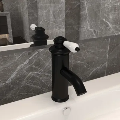 Produktbild von vidaXL Umyvadlová baterie černá 130x180 mm