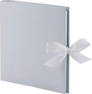 Produktbild von Fotoringbuch Grey mit Schleife 2 Ringe weiß