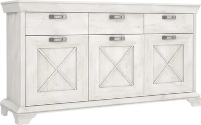 Produktbild von Furniture24 Sideboard Kashmir KSMK231 Kommode 177.4 x 96.2 x 48.2 cm - Pinie weiß