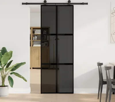 Immagine prodotto di Porta Scorrevole Ferramenta 76x205 cm Vetro Temperato Alluminio