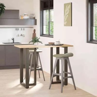 Produktbild von PUEAZU Bartischbeine T-Form 2 Stk. Naturstahl 60x35x(100-101) cm Stahl - Tischbeine &4058