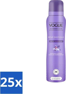 Immagine prodotto di Vogue Reve Exotique Profumo Deodorante 150 ml - Confezione risparmio - 25 pezzi