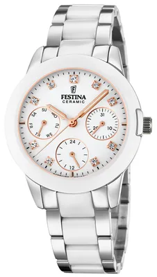 Zdjęcie produktu dla Festina F20497/1 Damski zegarek analogowo-kwarcowy z ceramiczną bransoletą ze stali nierdzewnej