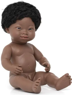 Produktbild von Miniland Afrikanische Babypuppe Mit Down-syndrom 38 Cm Schwarz  Schwarz One Size