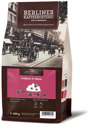 Produktbild von Berliner Kaffeerösterei - aromatisierter Kaffee Erdbeer & Sahne (500g / Bohne)