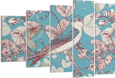 Produktbild von Bild auf Leinwand - Leinwandbild - Vogel Baum modern - 150x100cm - Wand Bild - Wanddeko - Leinwanddruck - Bilder - Kunstdruck - Wanddekoration - Leinwand bilder - Wandkunst - EG150x100-3585