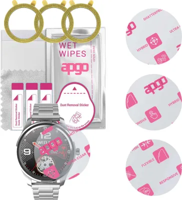Produktbild von apgo 3 Stück Schutzglas, klar, kompatibel mit G.Rossi SW012 Smartwatch, Hybrid 8H, Ersatz für Hartglas, Displayschutzglas, Bildschirmschutz, Displayschutz, kratzfest