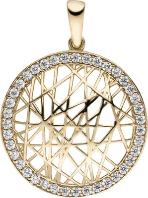 Produktbild von Anhänger rund 333 Gold Gelbgold 39 Zirkonia