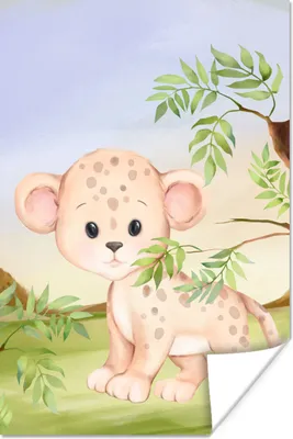 Produktbild von MuchoWow® Poster Dschungel - Tiere - Jungtier 120x180 cm - Kunstposter