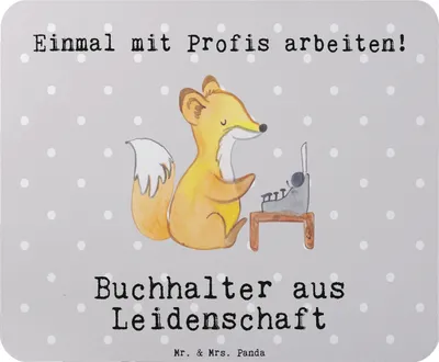 Produktbild von Mr. & Mrs. Panda mousematte Buchhalter Leidenschaft - Grau Pastell - Geschenk, Bürojob, laptop mauspad, Beruf, Mouse Pad, Lustig, Mousepad, Spruch
