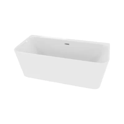 Produktbild von LAVITA Freistehende Wandbadewanne Mensola 1700 Acryl 170x80x60 cm| Badewannen Rechteckige Form | Moderne | Acryl-Wanne Freistehend 2 Personen | 280 L | Antimikrobielle Beschichtung | Weiß Glanz