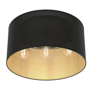 Image de Luminex plafonnier 'Jovin' en métal noir