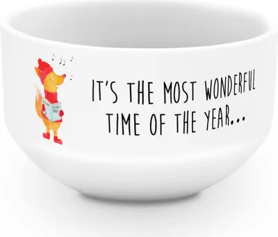 Produktbild von Mr. & Mrs. Panda schale Fuchs Sänger - Weiß - Geschenk, Müslischale, Schüssel, Singen, Heiligabend, dessertschale, Weihnachtslieder, Winter, salatschälchen, Bowlschale