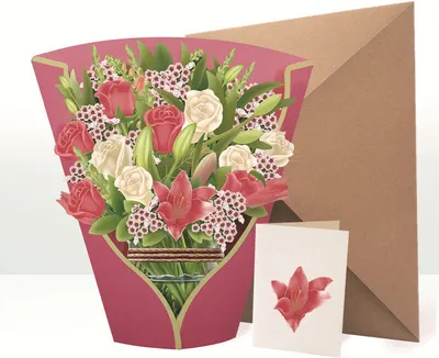 Image de Cartes pliables en papier 3D : Cartes de vœux bouquet de fleurs avec carte mémo & enveloppe - Idéales pour les anniversaires et les vœux de rétablissement pour les femmes (Champagne)
