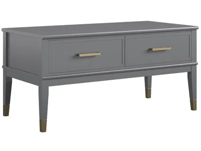 Produktbild von Couchtisch mit Lifttop und 2 Schubladen aus Spanplatte grau
