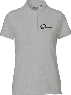 Produktbild von Huuraa Damen Polo Shirt Beste Brautjungfer Herz L Sport Grey Bio Baumwolle Fairtrade Poloshirt Geschenkidee